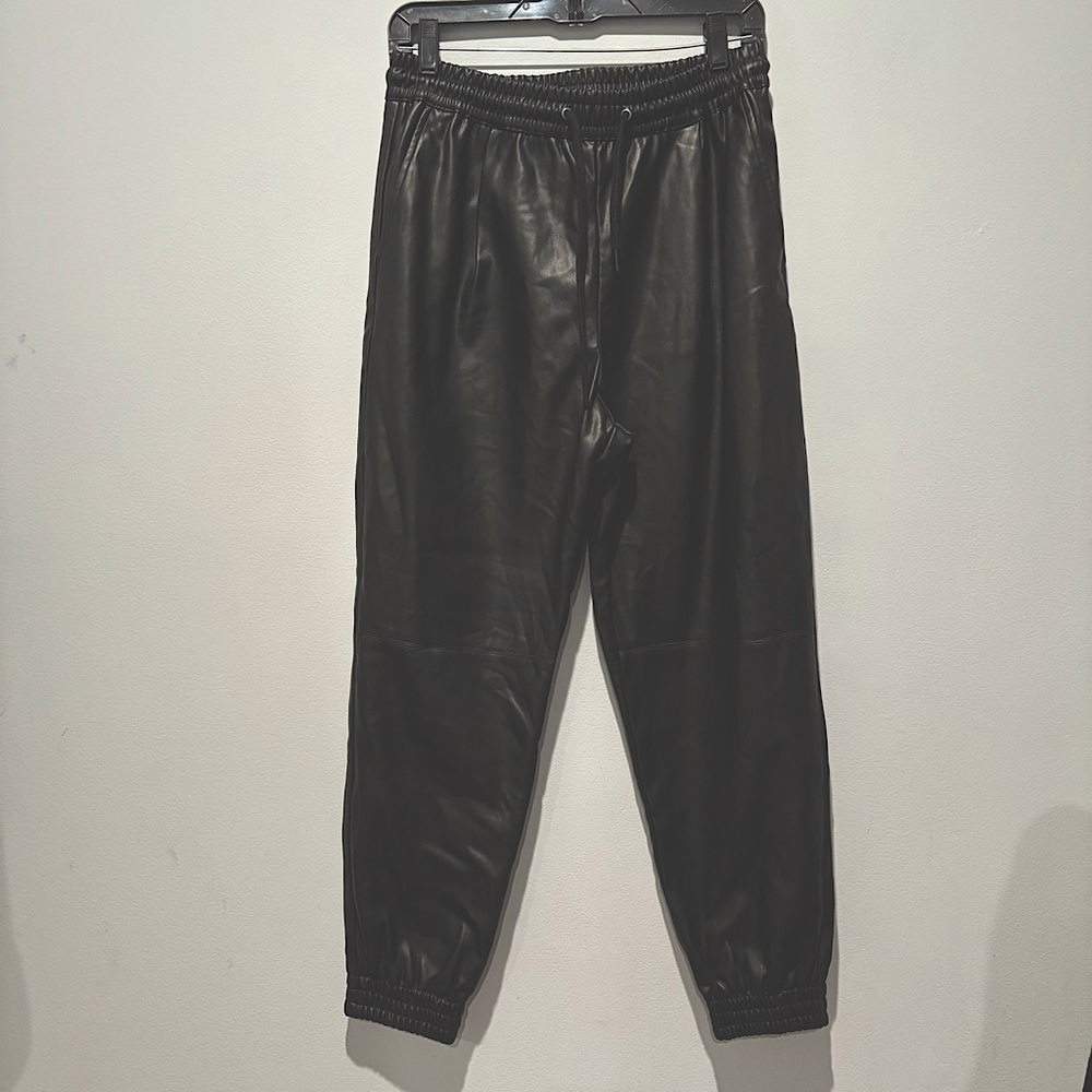 Zara faux leather joggers pants